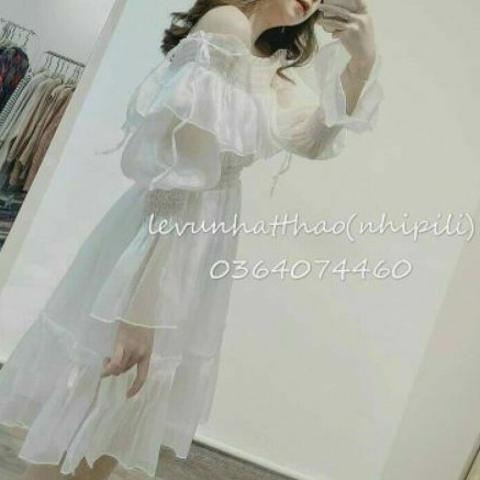 Đầm Trễ Vai Công Chúa Voan Kiến Xinh Lung Linh