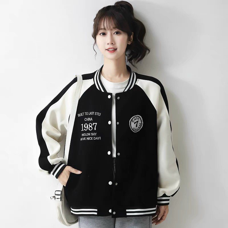 Áo Khoác Bomber Nữ Logo 1987 phong cách siêu hot