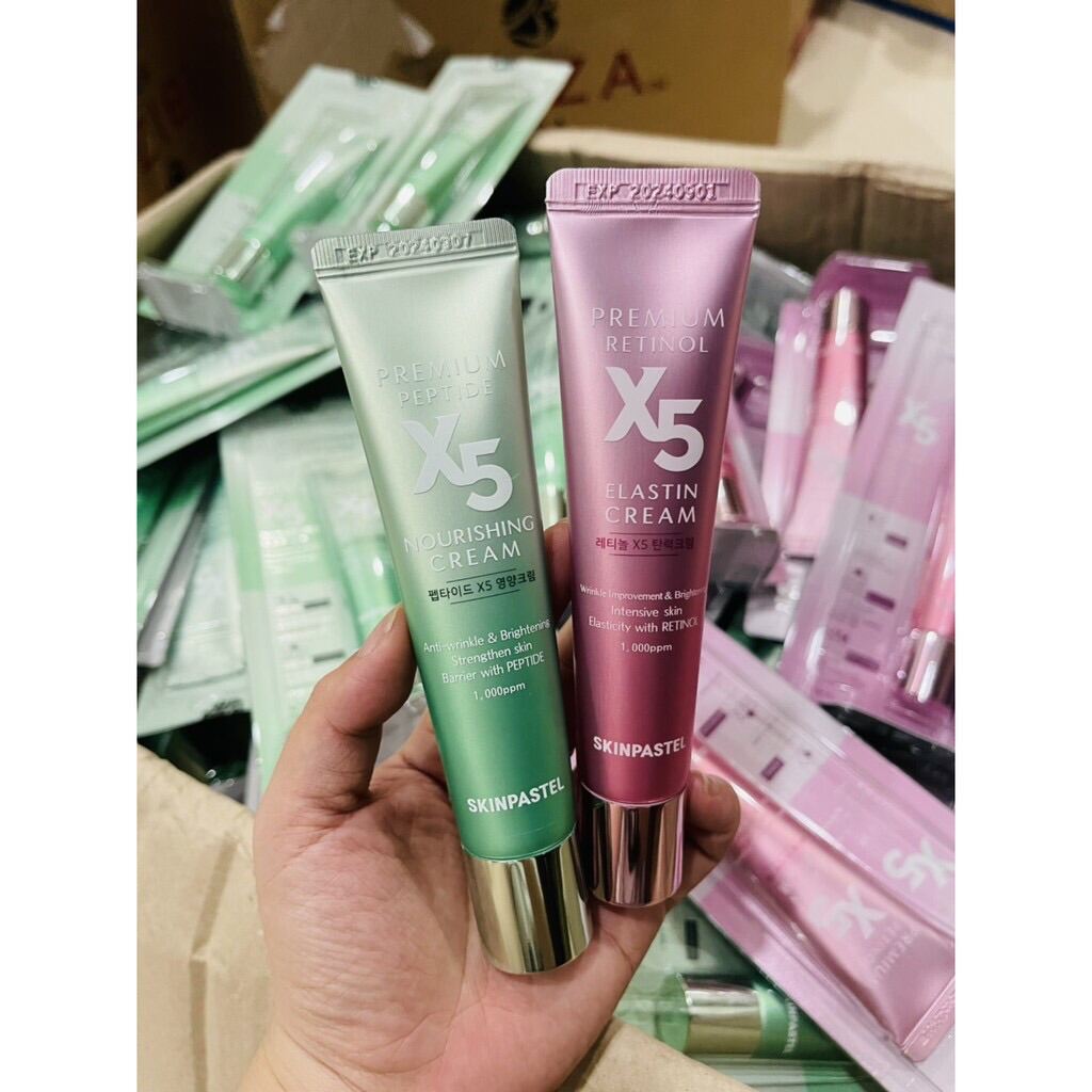 Kem Trẻ Hoá Da Retinol X5 Elastin 0,1% Cream Skinpastel 30ml - Premium Peptide - Kem Dưỡng Chống Lão Hóa,Chống Nhăn