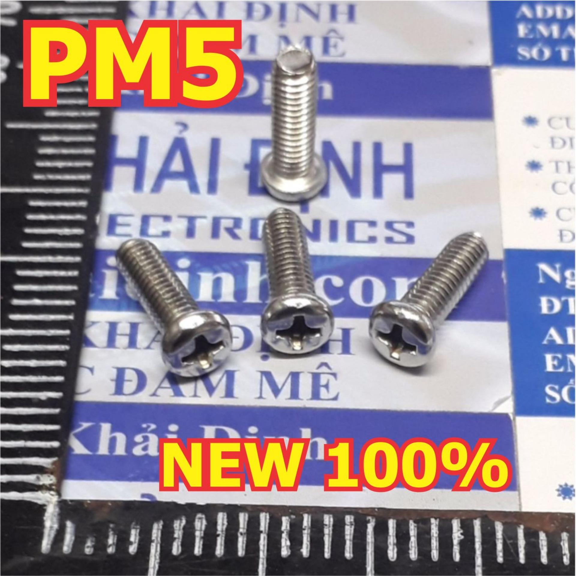 100 con bulong bu lông vít pake M5 GB818 PM5 inoc inox 4 chấu đầu +, đầu tròn, bầu các loại dài từ 6mm ~ 60mm kde4727