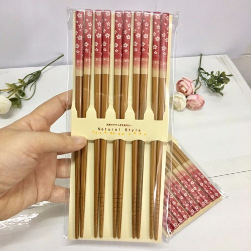 Set 5 đôi đũa hoa đỏ cao cấp nội địa Nhật Bản