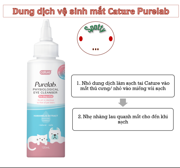 Dung Dịch Vệ Sinh Mắt Cho Chó Mèo | Eye Cleanser Cature Purelab  dành cho chó mèo 120ml