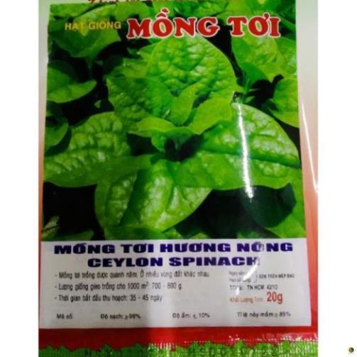 Hạt Giống Mồng Tơi Xanh - Gói 20 Gram