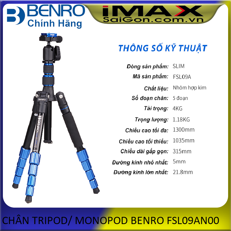 Chân máy ảnh tripod/ monopod benro fsl09an00