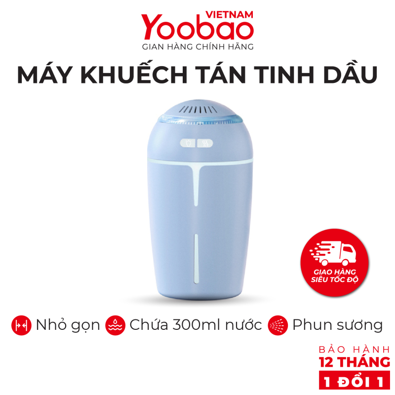 Máy phun sương khuếch tán tinh dầu YOOBAO YB-H05 Dung tích 300ml Chống khô da - Hàng phân phối chính hãng - Bảo hành 12 tháng 1 đổi 1