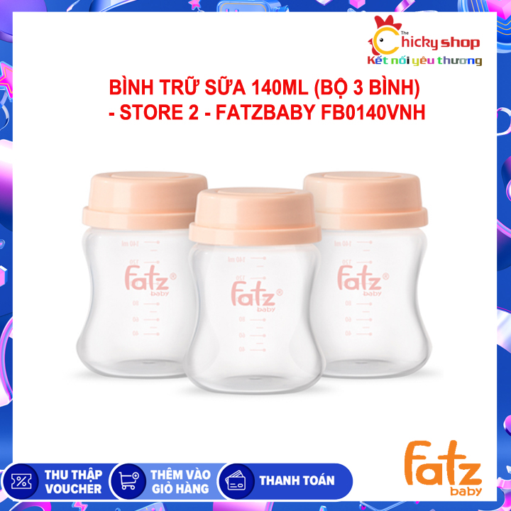 Bình trữ sữa 150ml (bộ 3 bình) Fatzbaby FB0120N