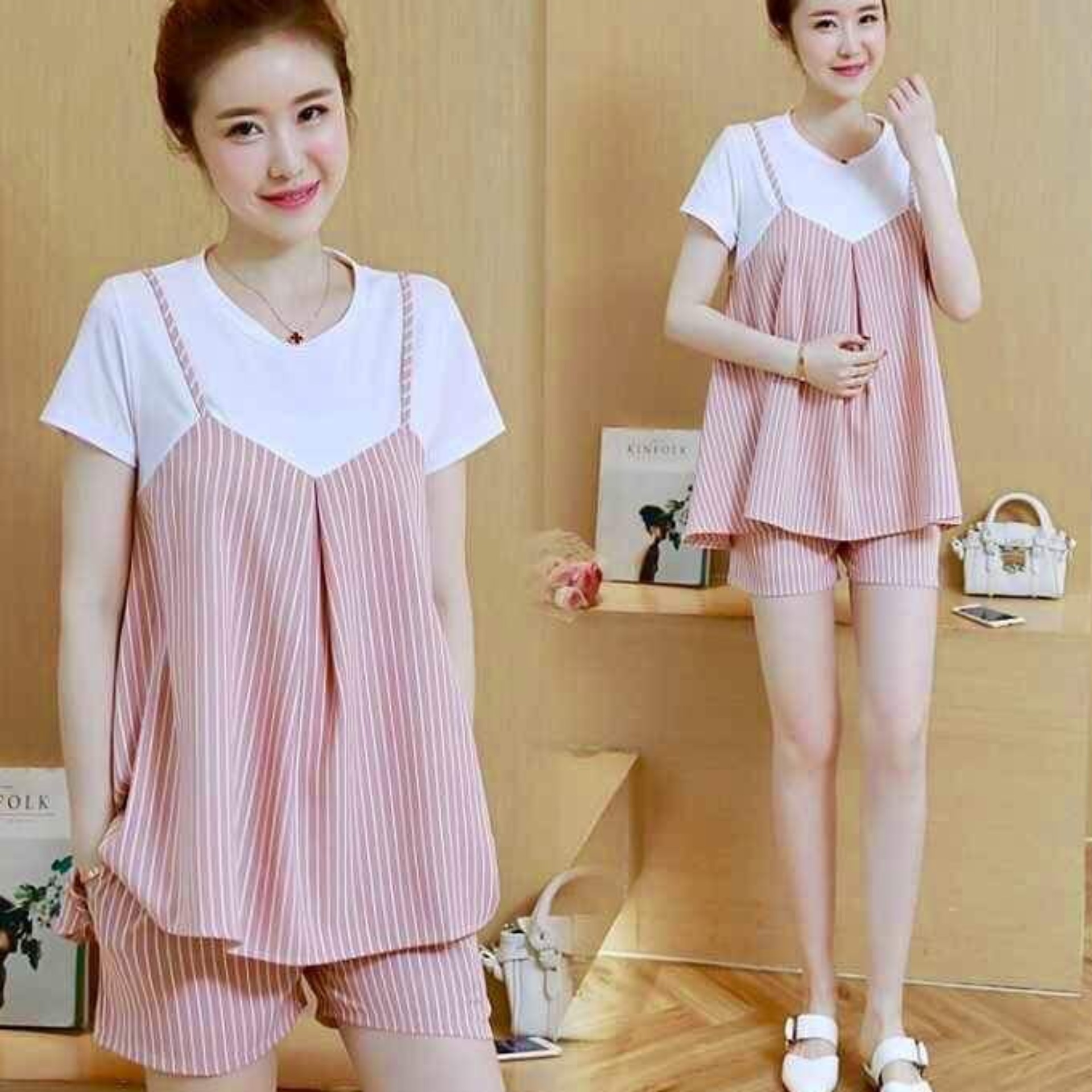 bộ đồ bầu mặc 2in1 mặc bầu và sau sinh