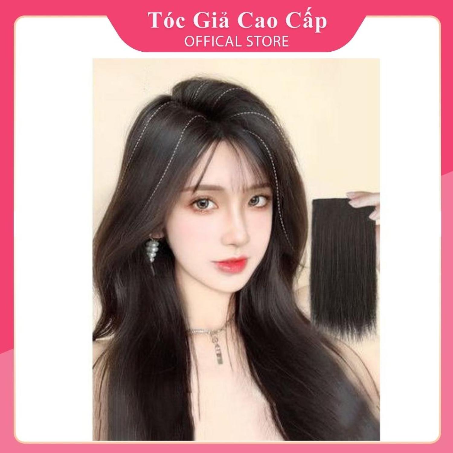 [Mã FAMARAL1 giảm 10K đơn 50K]Tóc giả kẹp phồng chân tóc nữ phong cách hàn quốc 20cm.