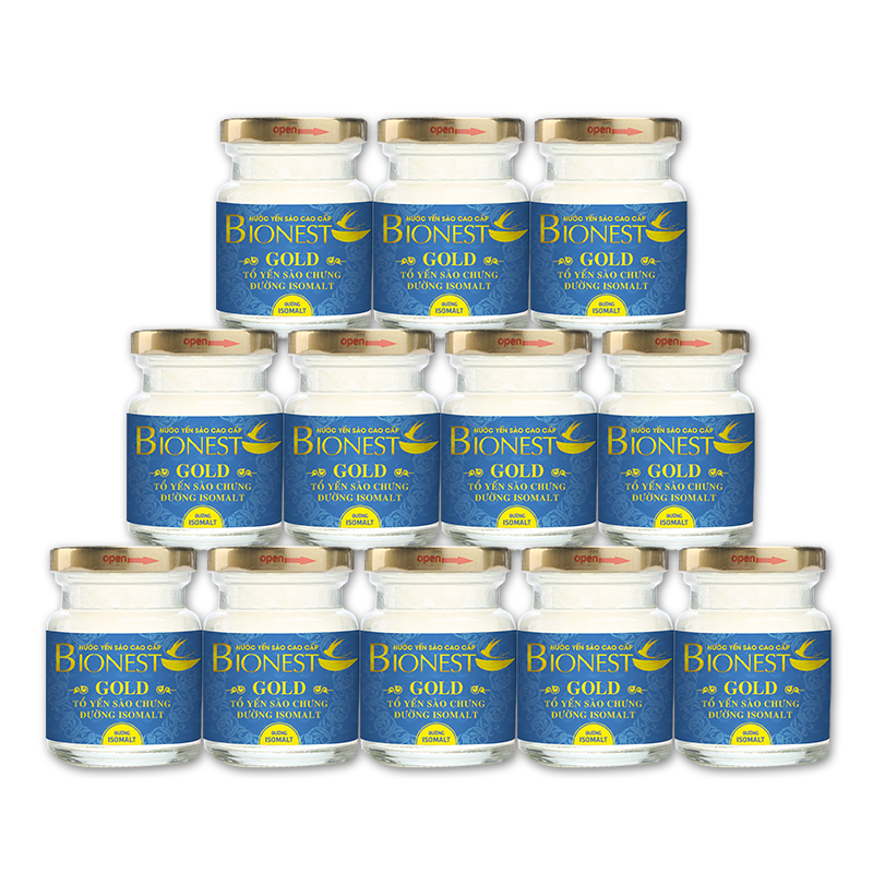 Combo 12 lọ Yến sào Bionest Gold Isomalt dinh dưỡng cao cấp (dành cho người tiểu đường)