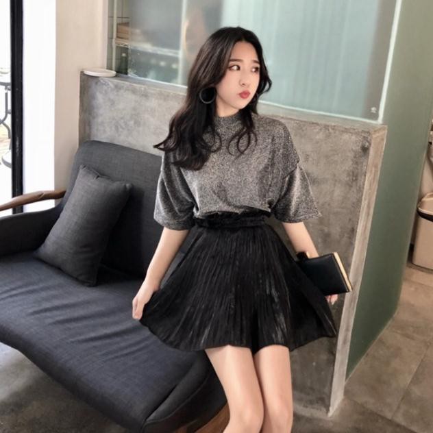 Áo thun nhũ cổ trụ tay lỡ
