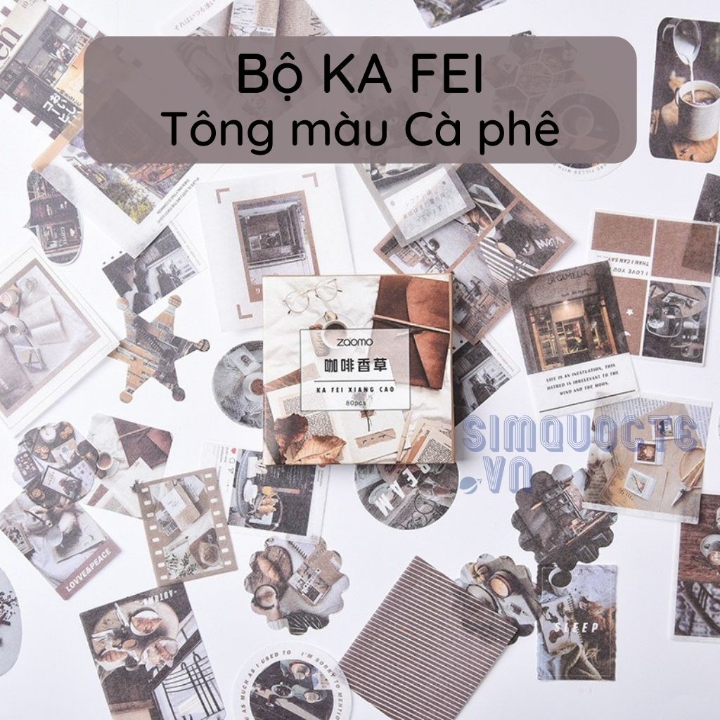 [80 Miếng] Sticker dán nhãn phong cách Nhật Bản nhiều chủ đề ST01