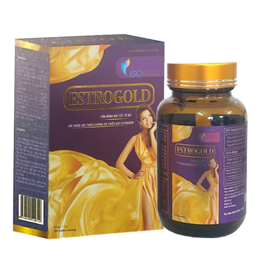 Estrogold - Hỗ trợ tăng tiết nội tiết tố, cải thiện các triệu chứng do thiếu hụt Estrogen (hộp 1 lọ 30 viên)