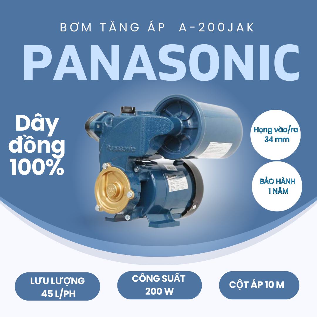 MÁY BƠM TĂNG ÁP PANASONIC 200W - A-200JAK