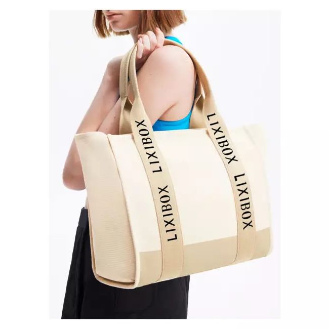 Túi Canvas Lixibox Oversized Beige Tote Bag