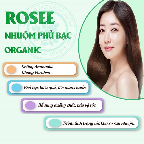 THUỐC NHUỘM TÓC ORGANIC ROSEE ECO Hàn quốc