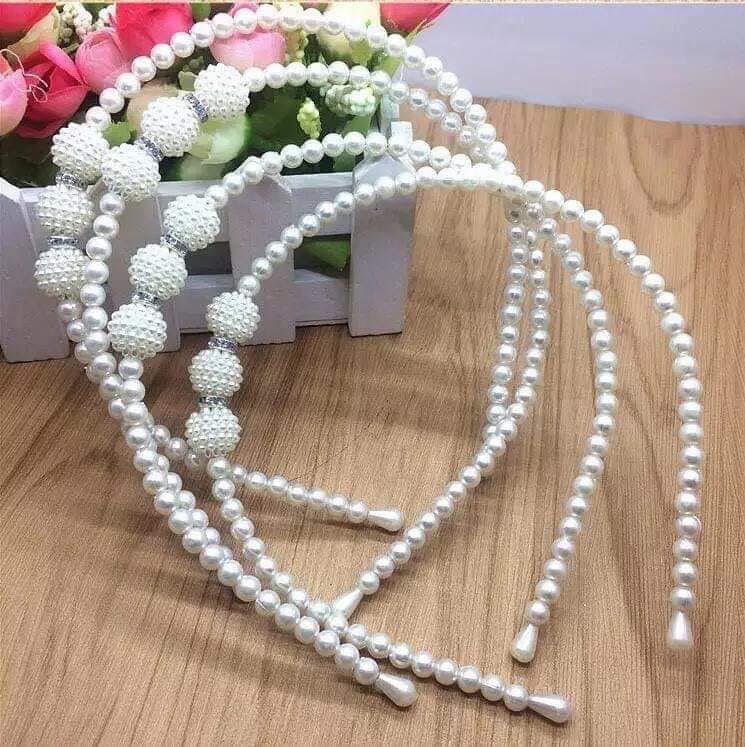 Băng đô, bờm ngọc trai Hàn Quốc đính đá, bờm cho bé