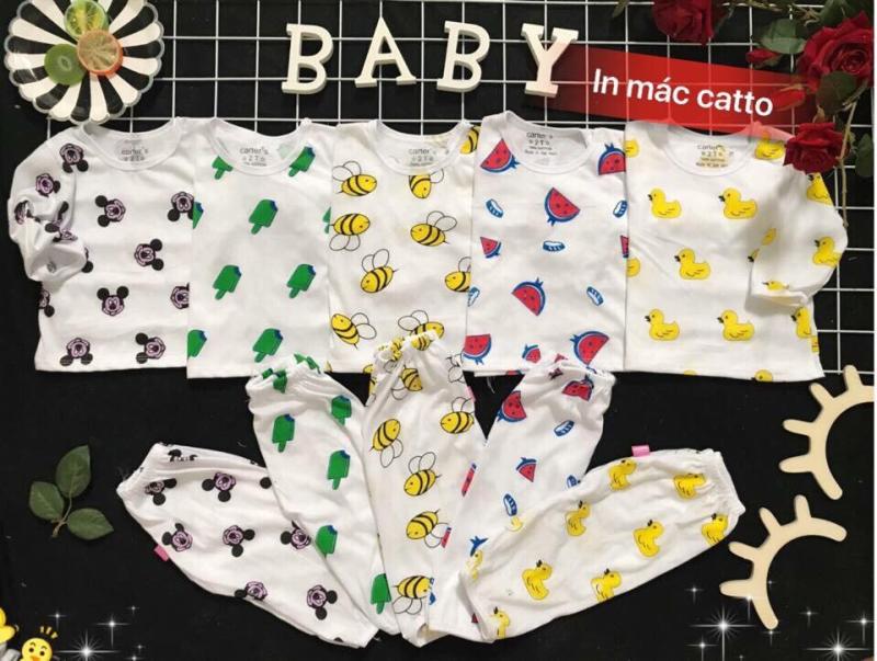 Nơi bán Set 5 bộ cotton dài tay hình bé trai sz 5-7kg