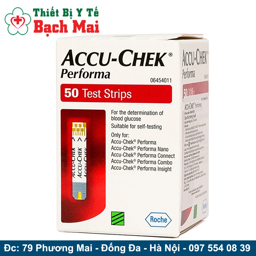 Que Thử Đường Huyết Accu Chek Performa [Hộp 50 Que]