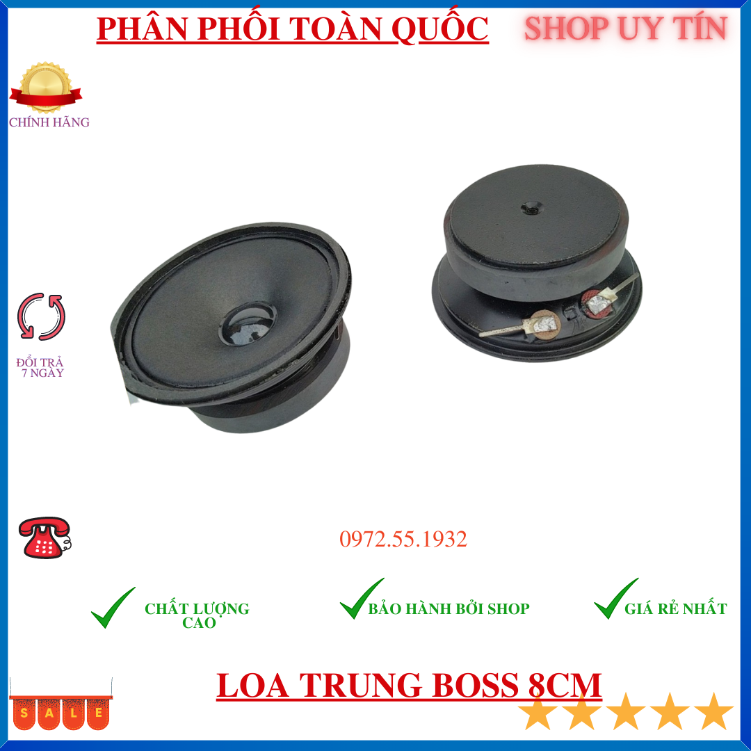 Loa trung boss 8cm xịn đẹp - giá 2 chiếc