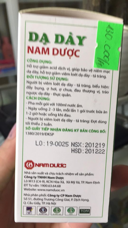 Dạ dày Nam dược hộp 12 gói cốm