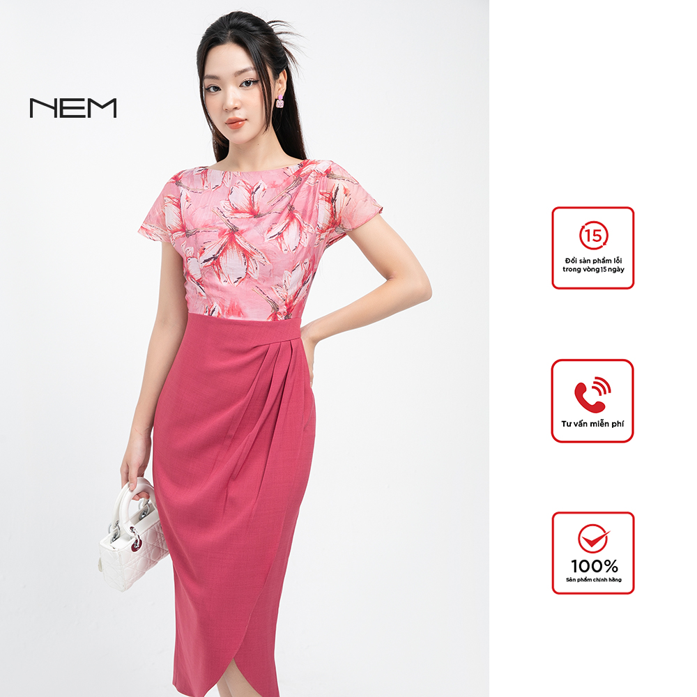 Đầm nữ công sở thiết kế nem fashion tay ngắn d40332