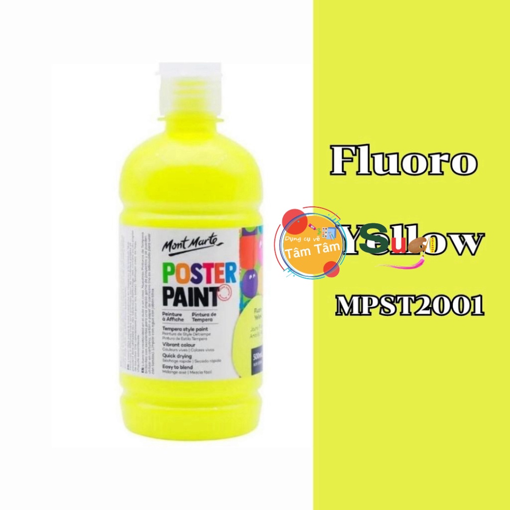 [ TÂM TÂM ] Màu Poster Paint Mont Marte 500ml ( Metallic Poster , Fluoro Poster )