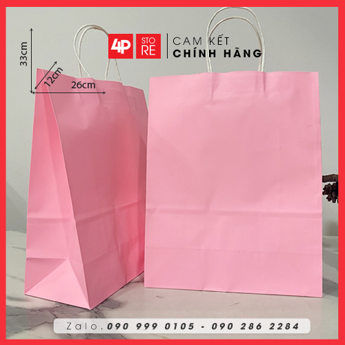01 TÚI KRAFT HỒNG 120GSM - NHIỀU SIZE