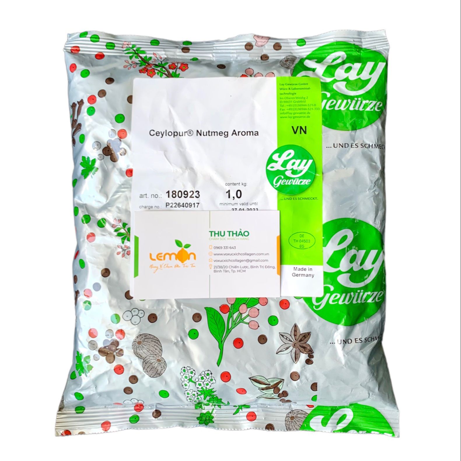 Bột chiết xuất nhục đậu khấu Ceylopur Nutmeg Aroma Đức - Tạo hương vị thơm ngon cho xúc xích, thịt nướng