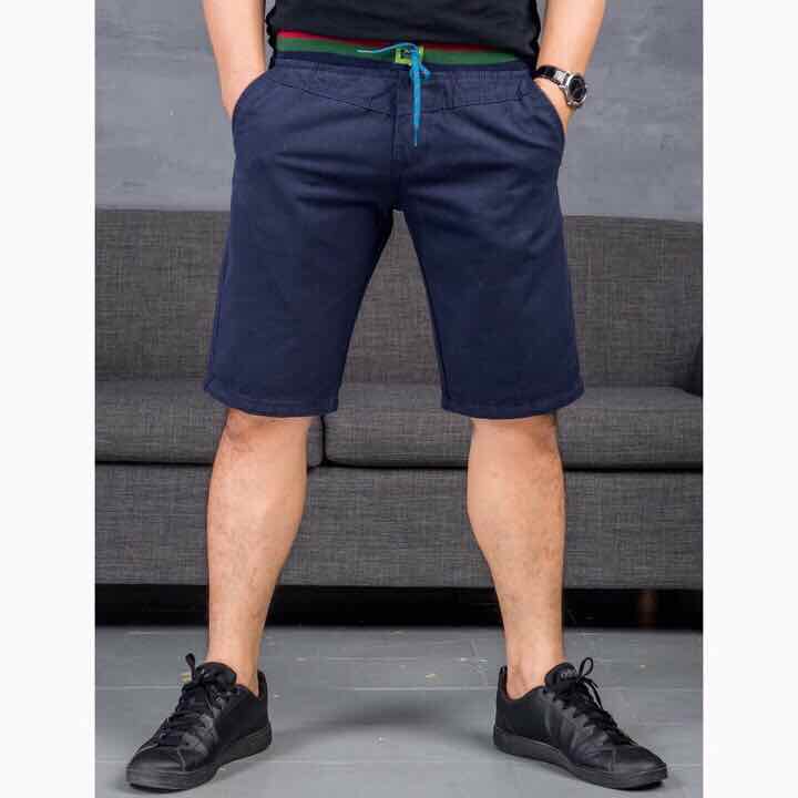 [Hcm]Men's Elastic Waist Khaki Shorts