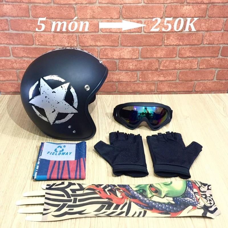 COMBO Đồ Phượt Gồm Găng Tay Ngón Cụt+ Ống Tay Hình Săm+ Khăn Đa Năng - Giá Siêu Rẻ