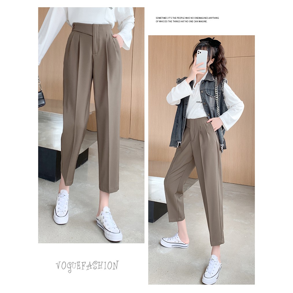 QUẦN BAGGY CẠP LỆCH 2 KHUY,CẠP SAU CHUN CO GIÃN