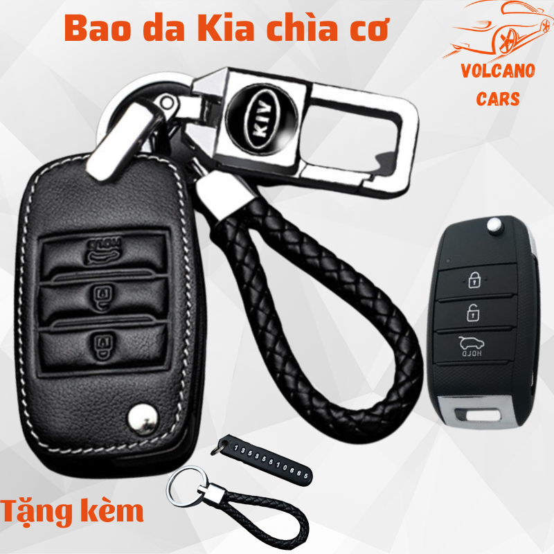 Bao da Kia bọc chìa khóa ô tô  bảo vệ chìa bền đẹp và chắc chắn ốp cho chìa smartkey K3, Cerato, Sorento, Morning, Seltos
