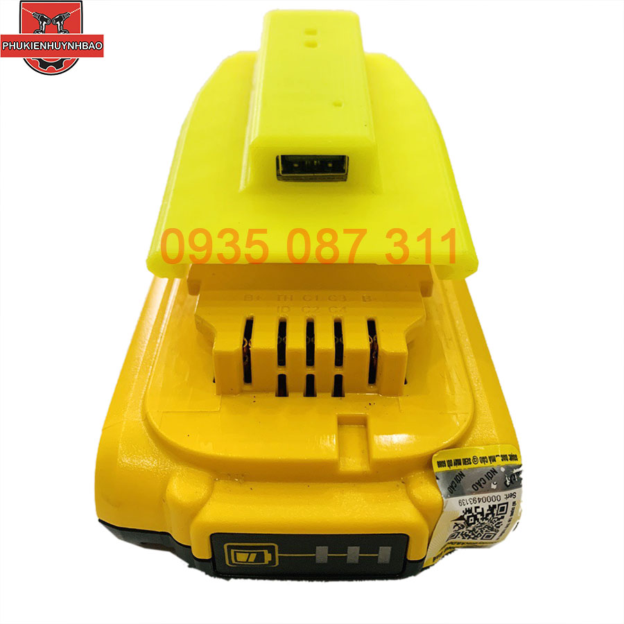 Đế usb chuyển pin dewa.lt ra cổng usb sạc nhanh quick charge 3.0