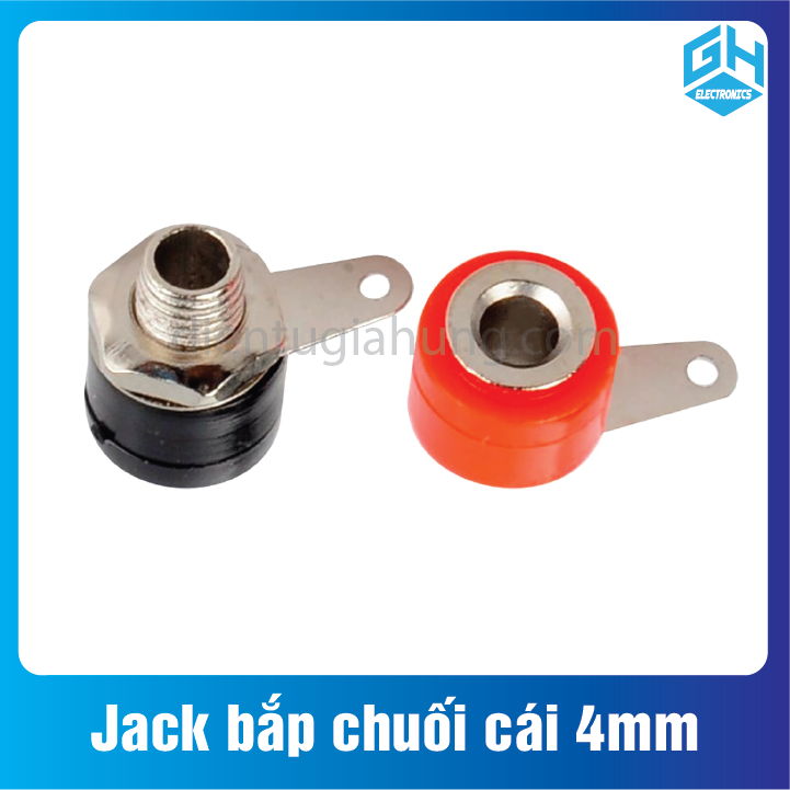 Combo 2 cặp jack bắp chuối cái 4mm đen đỏ