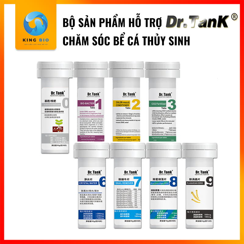 [King Bio] Bộ sản phẩm hỗ trợ chăm sóc bể cá thủy sinh Dr Tank