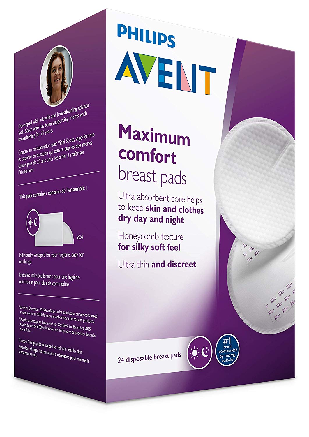 Bộ miếng lót thấm sữa dùng 1 lần Philips Avent SCF254/24 (24 miếng)