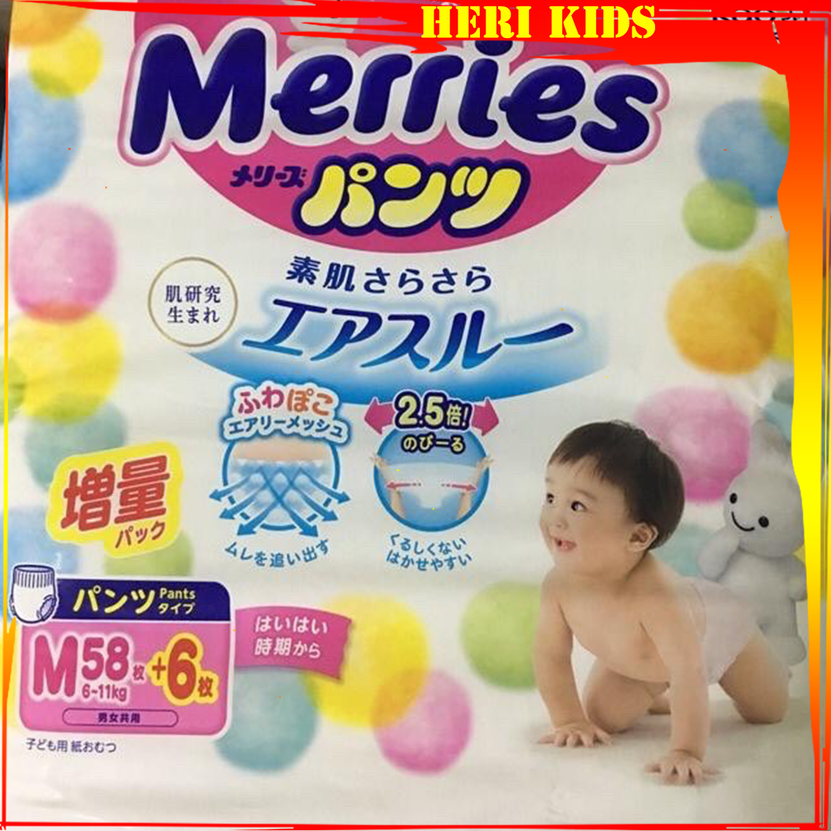 Bỉm MERRIES nội địa Nhật cộng miếng FULL size Newborn, S dán, M dán, M quần, L quần, XL quần, XXL quần