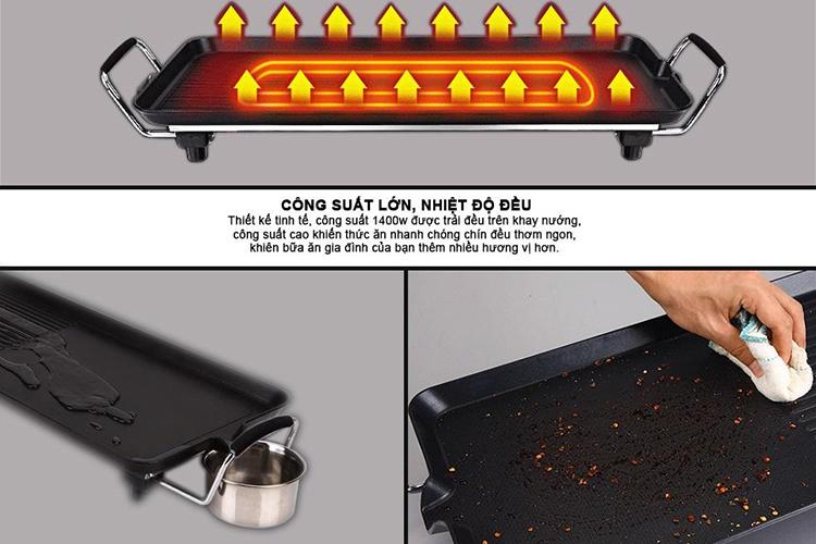BẾP NƯỚNG ĐIỆN KHÔNG KHÓI COMET CM5665 ( ĐA CHỨC NĂNG XÀO, CHIÊN, NƯỚNG - 5 MỨC NHIỆT )