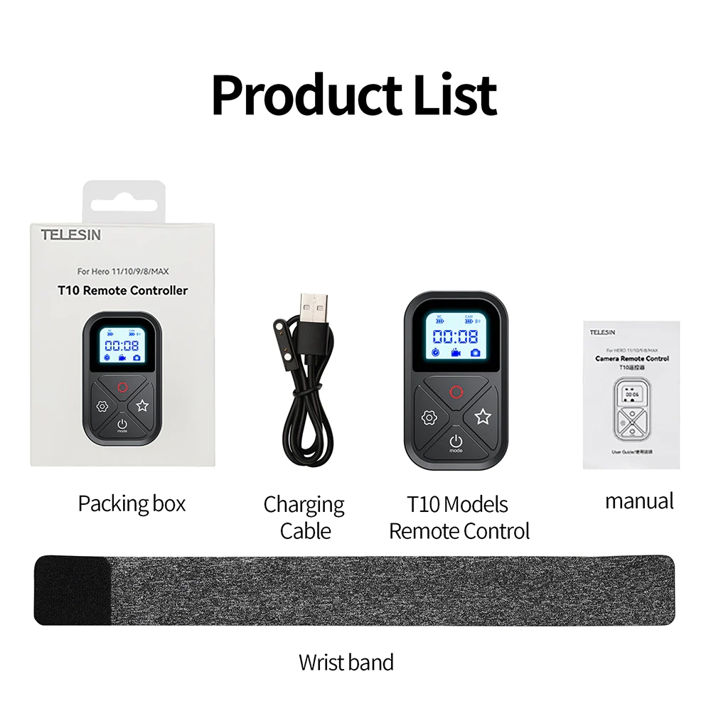 REMOTE CHO GOPRO 13 / 12 / 11 / 10 / 9 / 8 / MAX TELESIN T10 V2