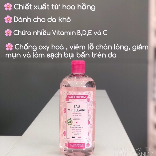 [HCM]Nước Tẩy trang Micellaire CALLIDERM Pháp 500ml (HỒNG)
