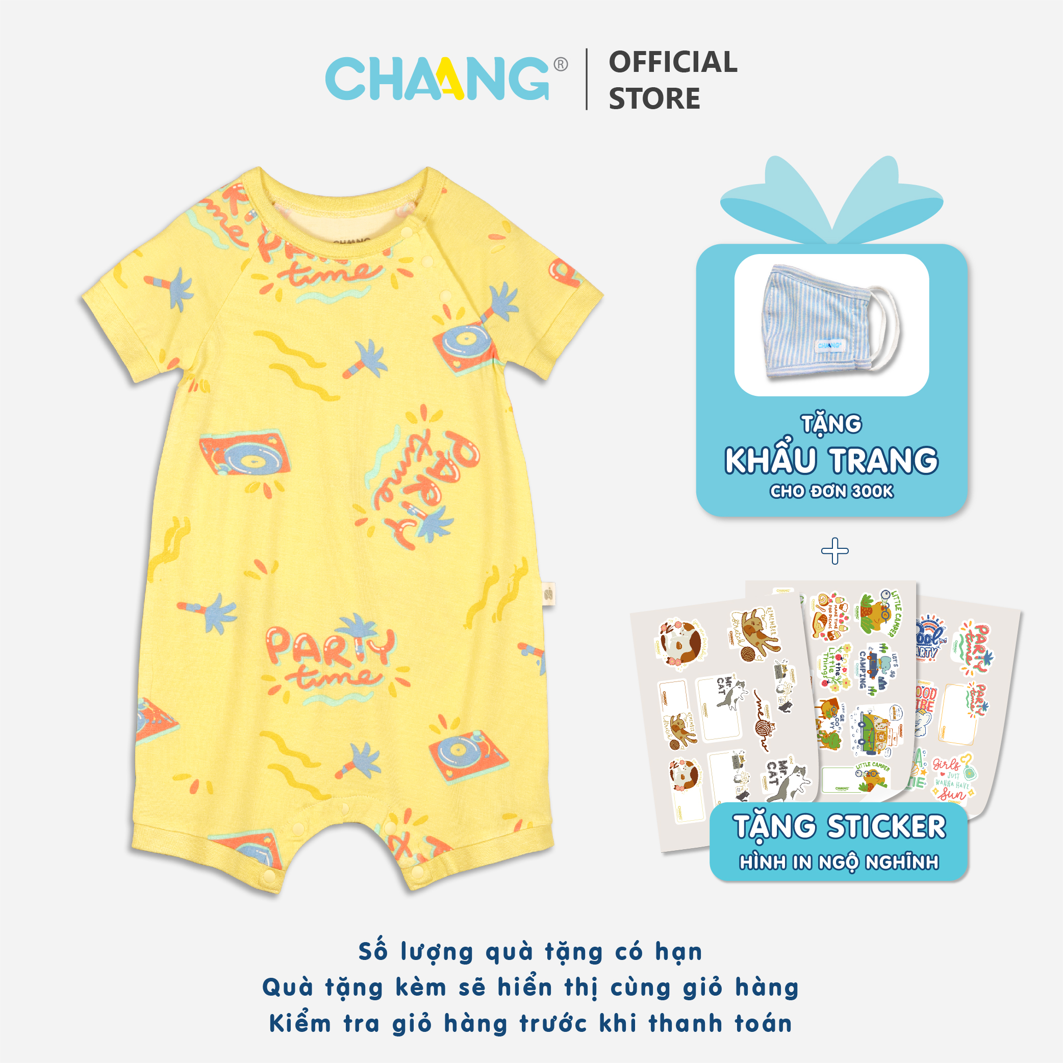 [CHAANG] Bộ body cúc chéo bé gái Pool Chaang