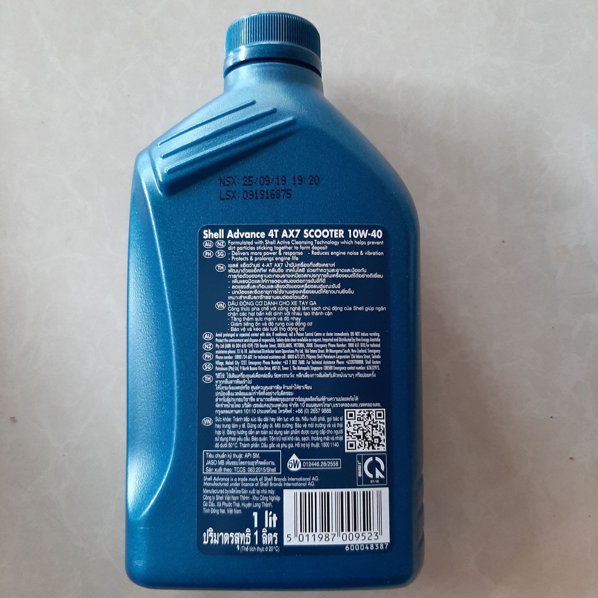 Nhớt Shell Advance AX7 Scooter 10W40 1L