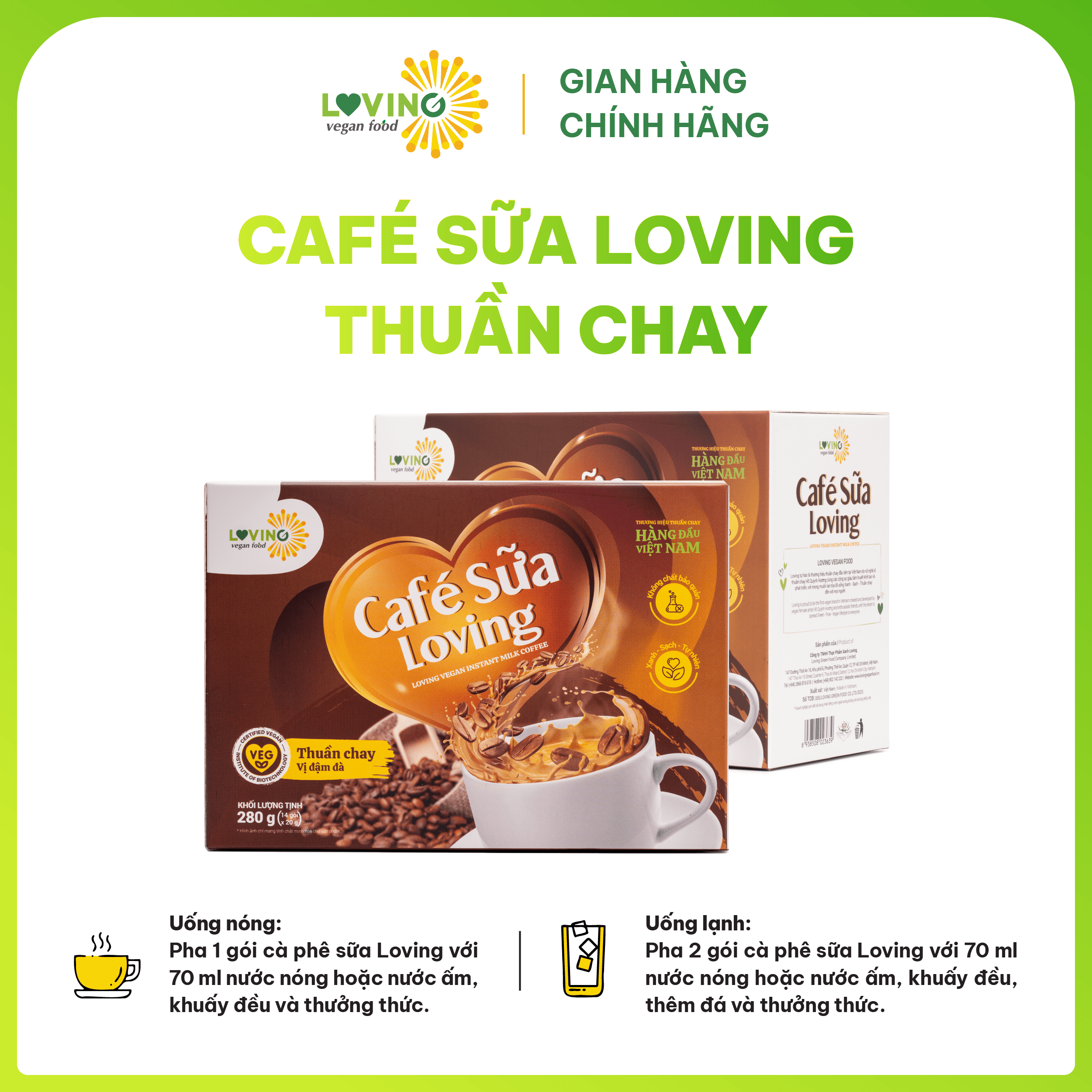 Cà Phê Sữa Loving Thuần Chay Hộp 280gram