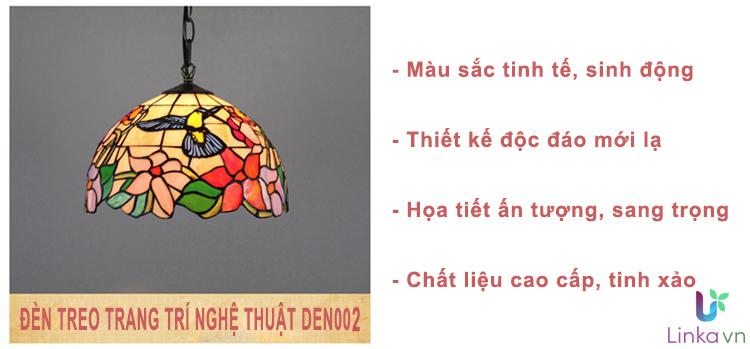 Đèn trang trí nghệ treo thuật DEN002 – Họa tiết sinh động đa màu sắc