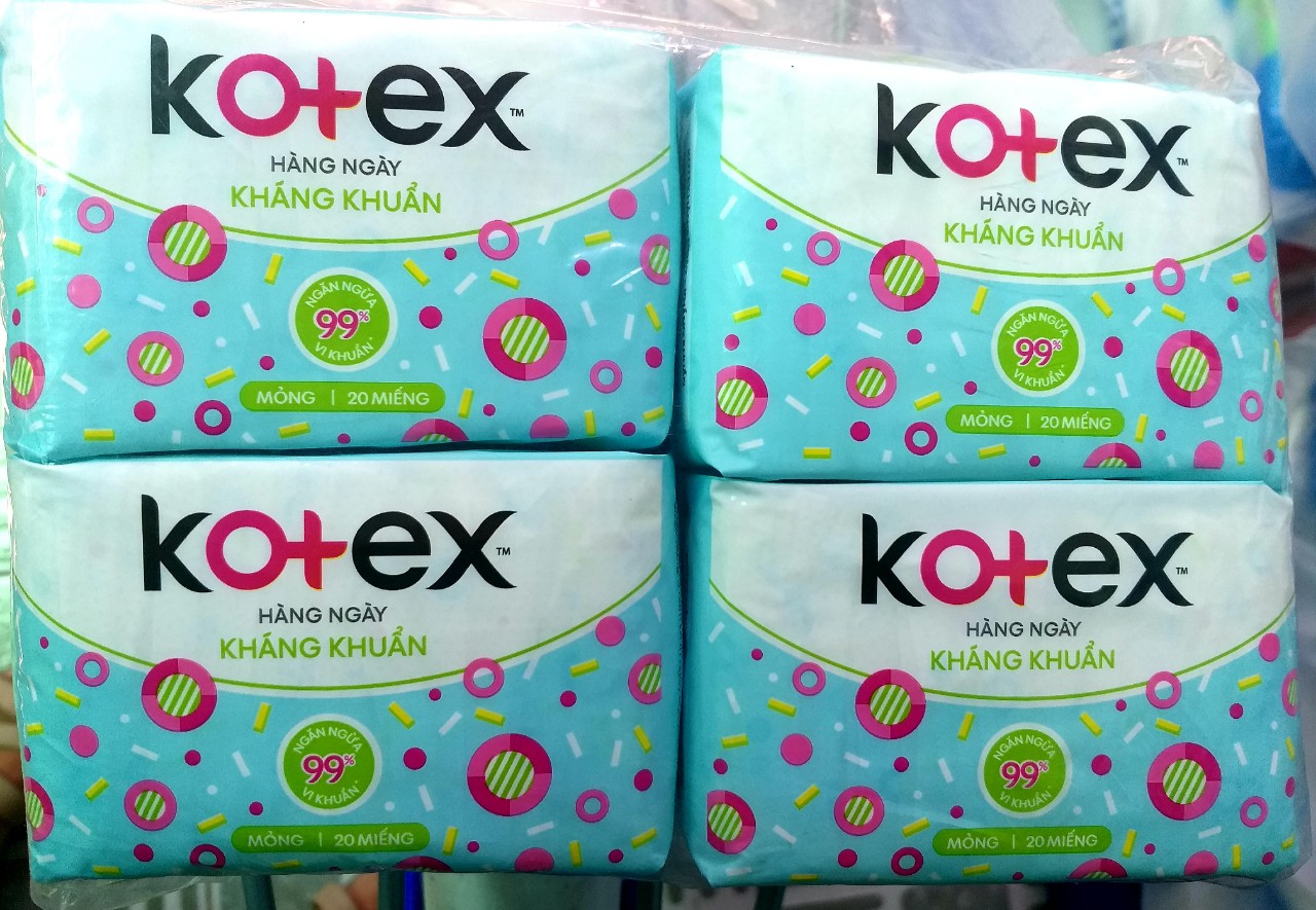 8 gói Kotex Hàng ngày Kháng khuẩn(20 miếng)