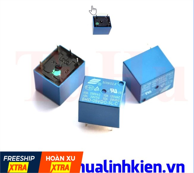 [HCM][COMBO] 2 Relay 5V 10A 250VAC (SRD-05VDC-SL-A) màu xanh