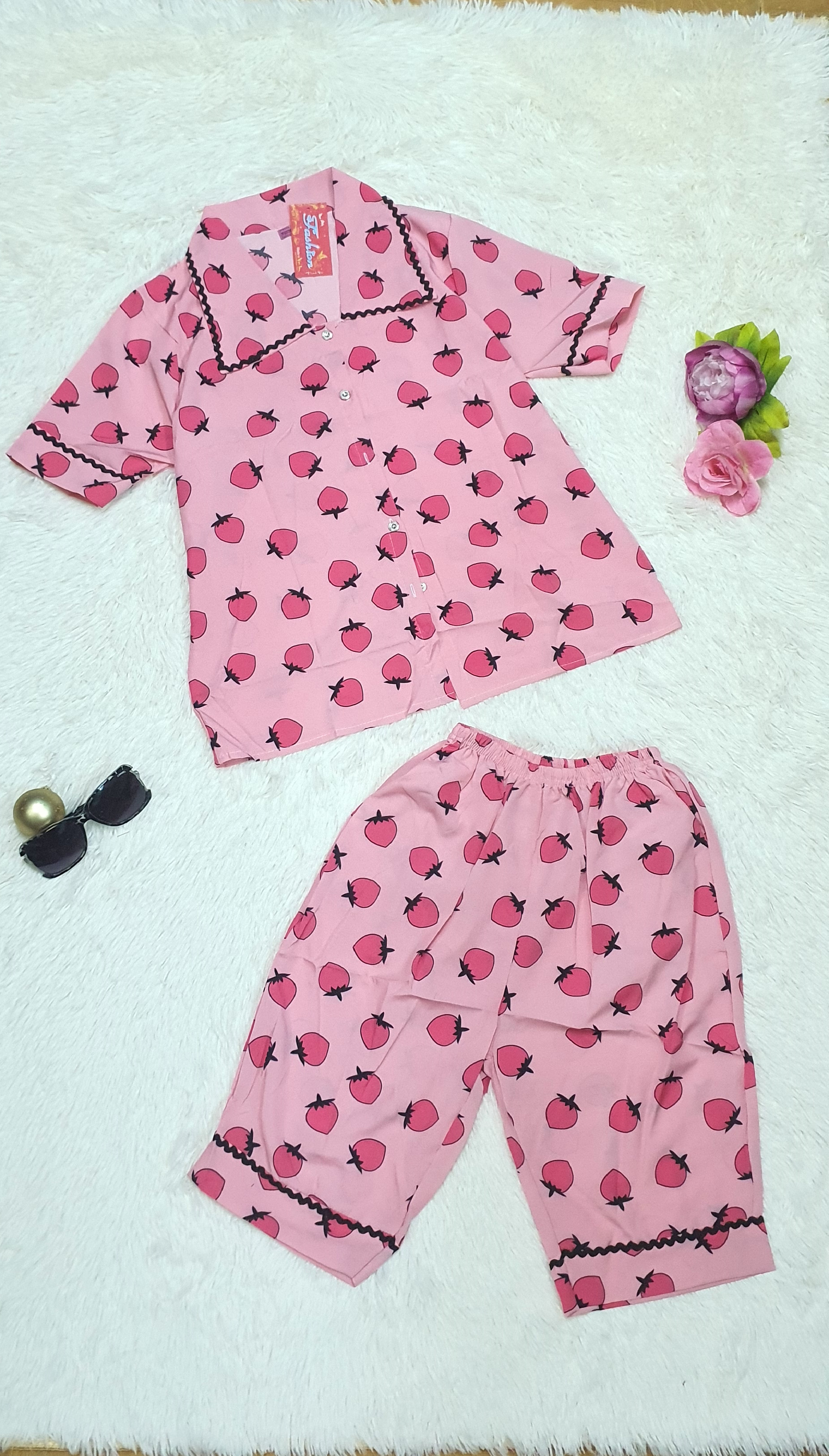 Đồ Bộ Nữ Mặc Nhà Quần Lửng Lụa 100D