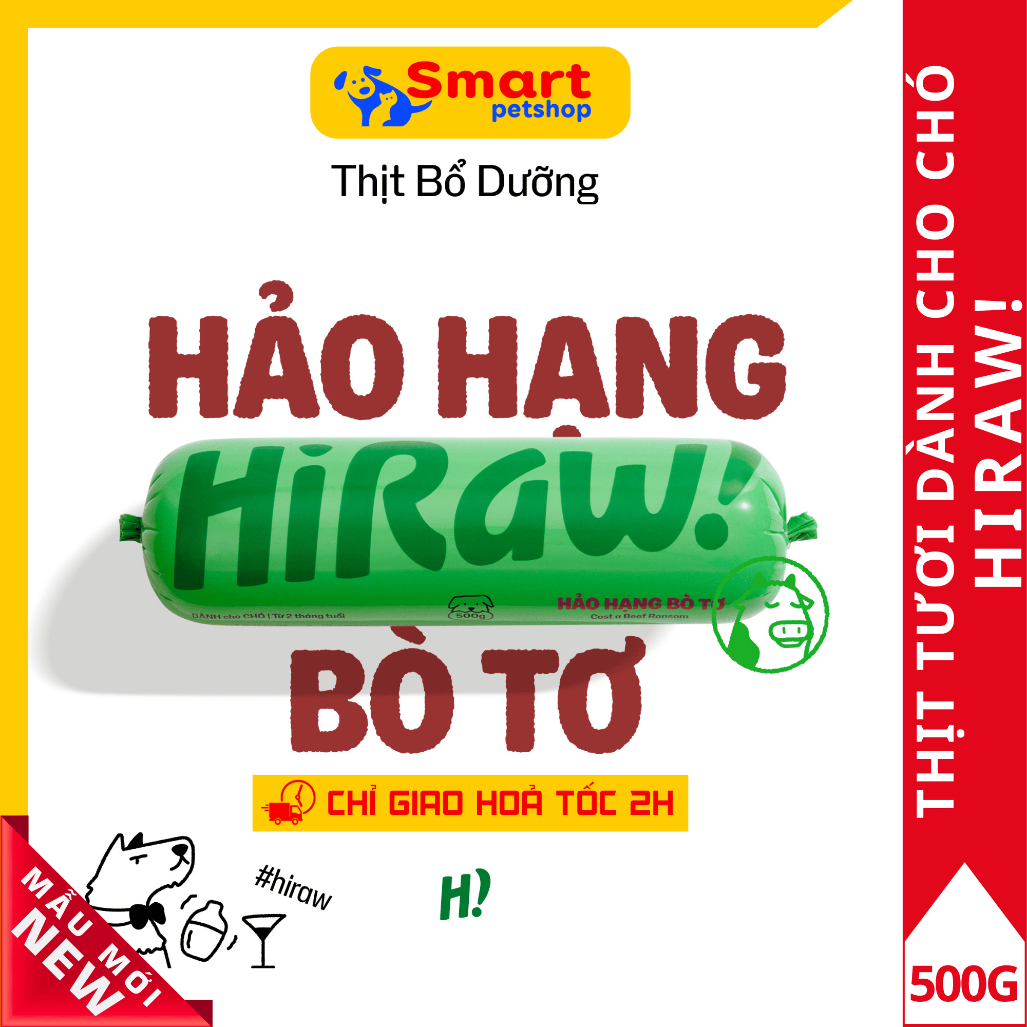 Thức Ăn Tươi Cho Chó Từ 2 Tháng Tuổi - HiRaw! (500gr)