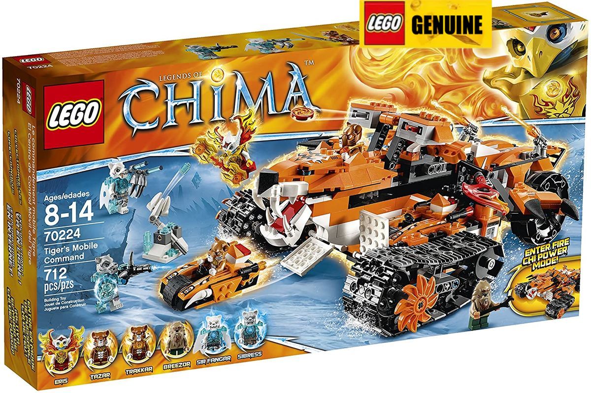 【Genuine】LEGO Chima Tiger's Mobile Command Block 70224 (712 mảnh) Đảm bảo chính hãng, từ Đan Mạch