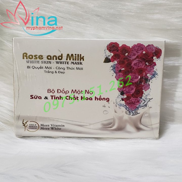 [HCM]Bộ đắp mặt nạ trắng da sữa và tinh chất hoa hồng Bạch Ngọc Liên